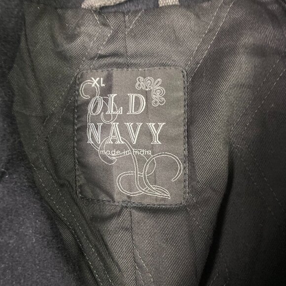 Old Navy Peacoat Men's XL Black Pea Coat Military Naval Wool Blend - Picture 6 of 14